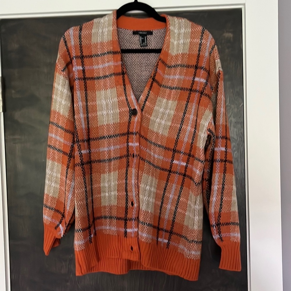 Forever 21 orange grandpa sweater :)